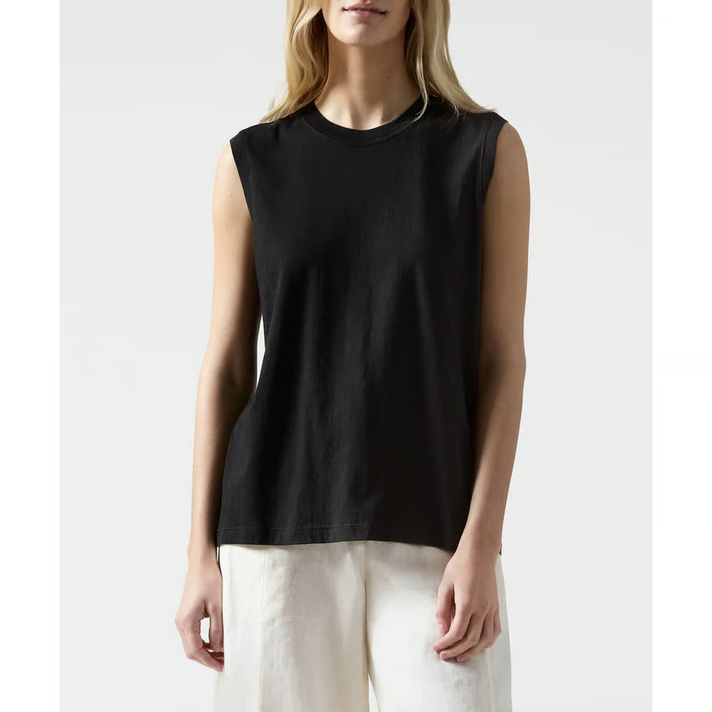 ATM Pullover T-Shirt women’s Black Sleeveless Crew Neck Cotton L A010996